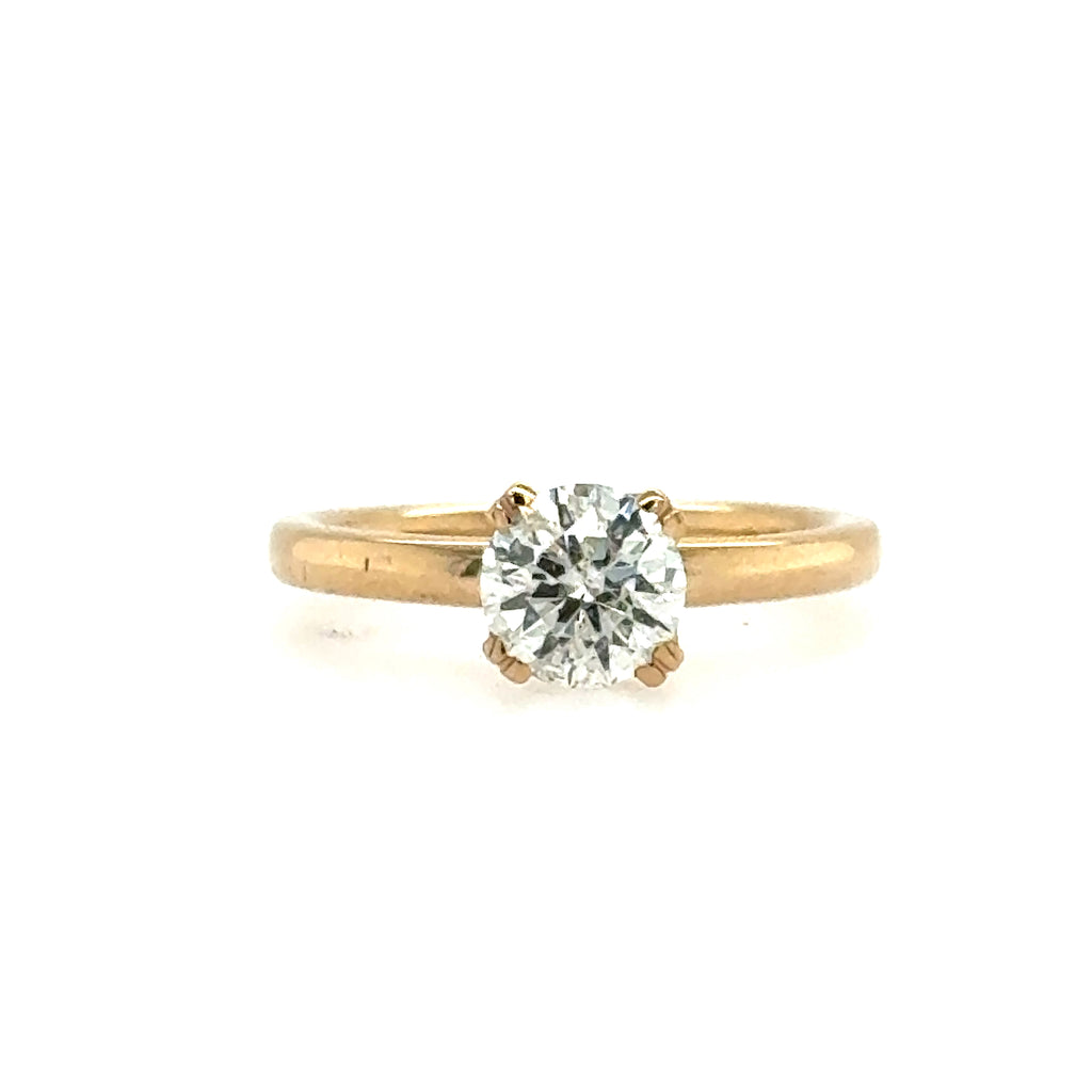 14K Yellow Gold Round Diamond Solitaire