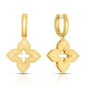 18K Yellow Gold Diamond Earrings - Roberto Coin Inc