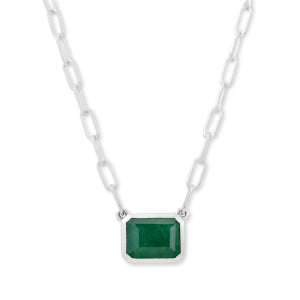 Sterling Silver Emerald Pendant