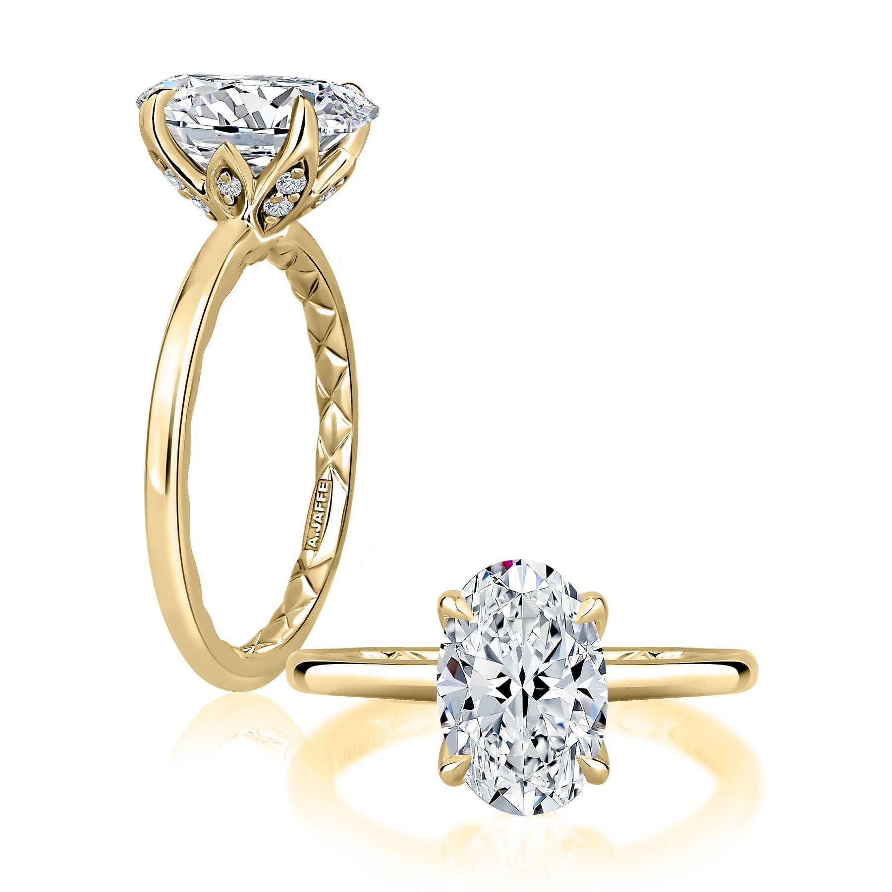 14K Yellow Gold Semi-Mount 
*center stone not included