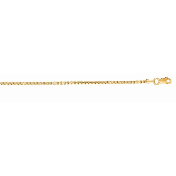 14K Yellow Gold Round Box Necklace