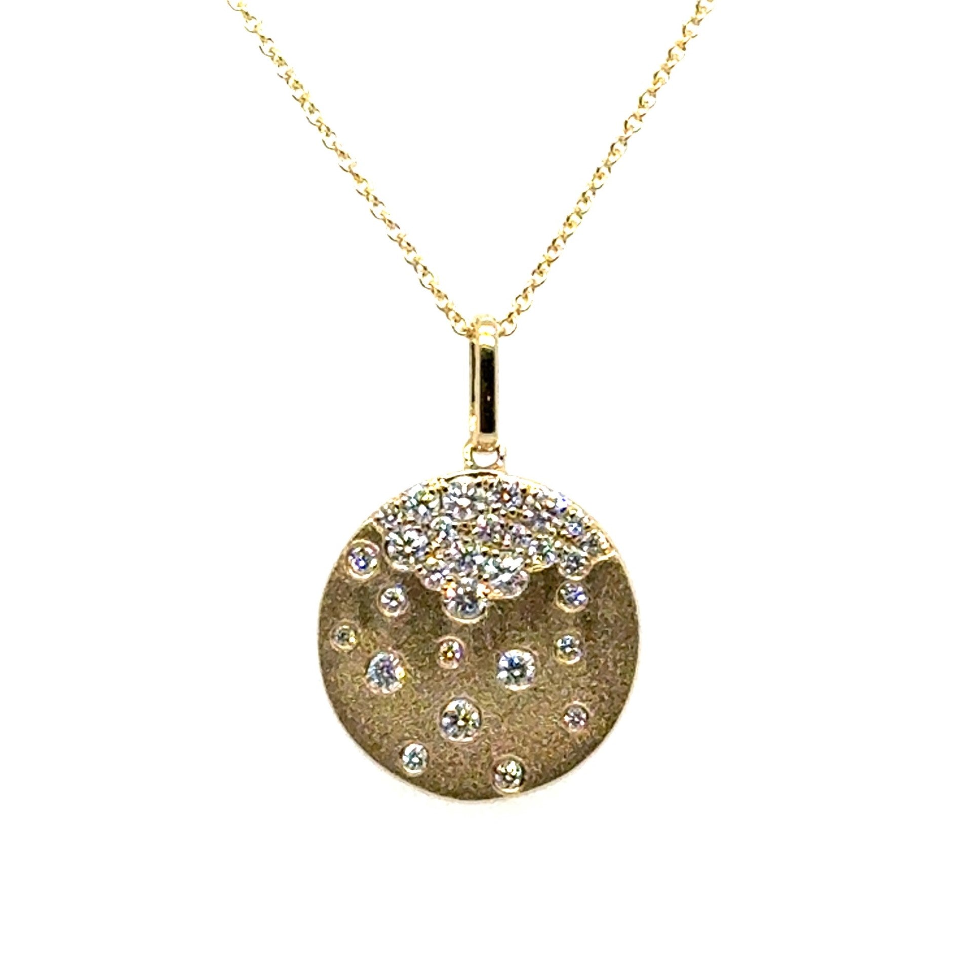 14 Karat Circle Diamond Pendant