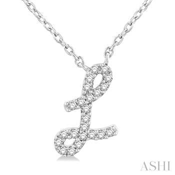 10 Karat Initial L Diamond Pendant