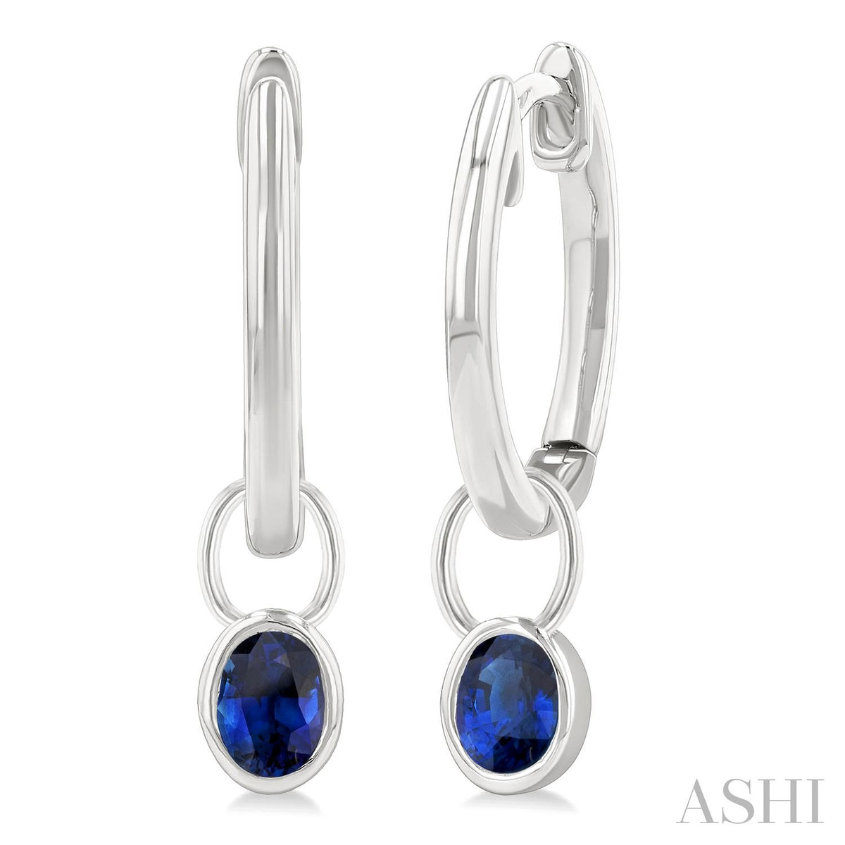 14 Karat Sapphires Small Hoop Earrings - Ashi Diamonds LLC