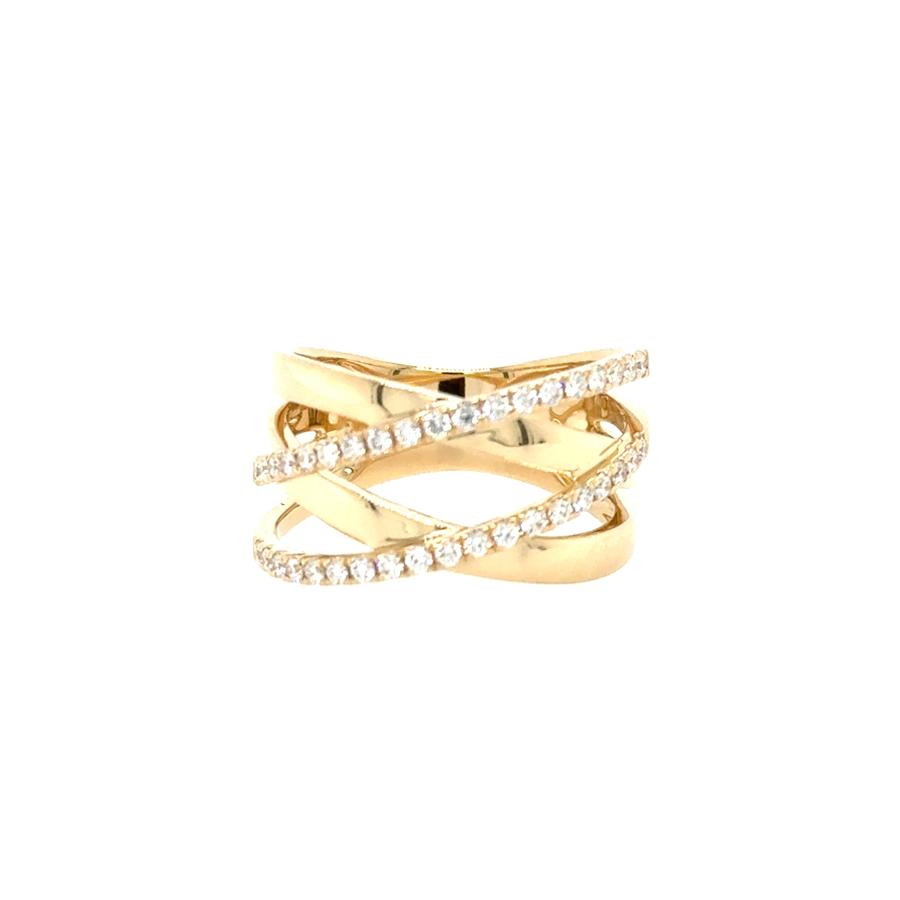 14K Yellow Gold Diamond Fashion Ring