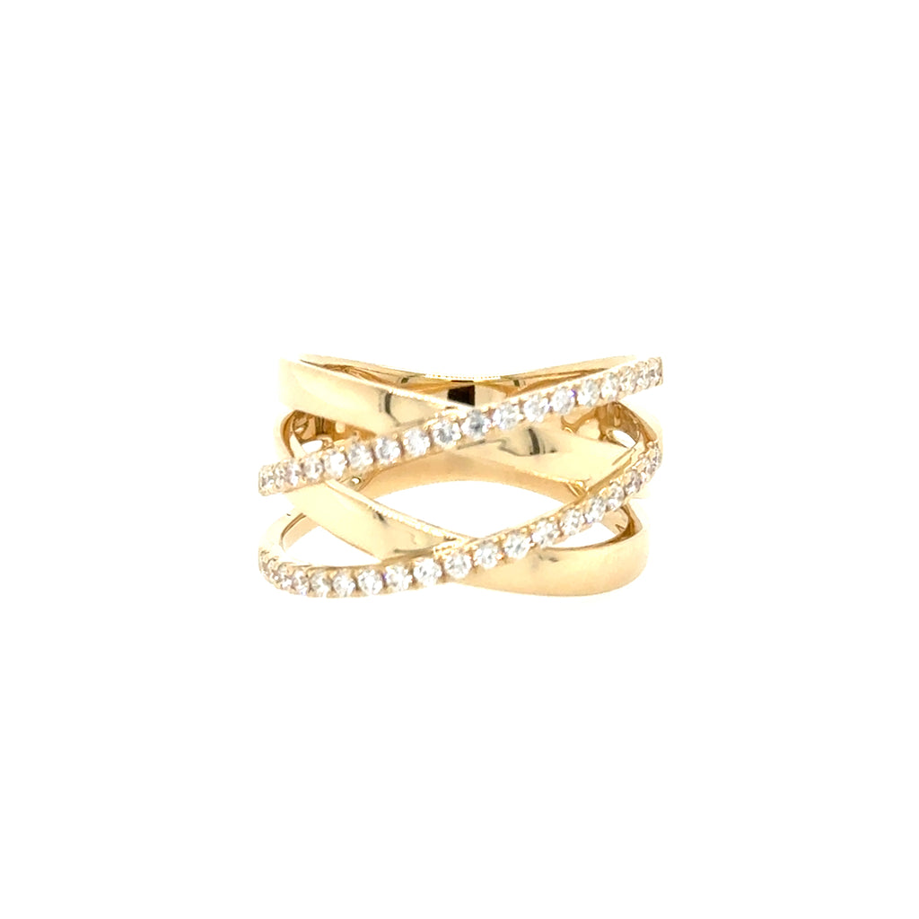 14K Yellow Gold Diamond Fashion Ring