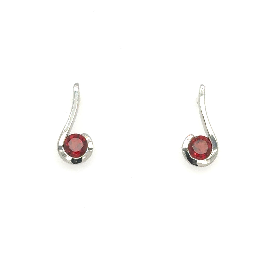 Sterling Silver Garnets Earrings