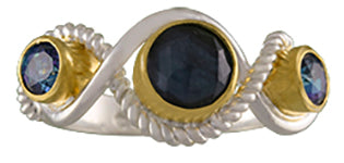 Sterling Silver And Vermeil Mother Of Pearl Ring