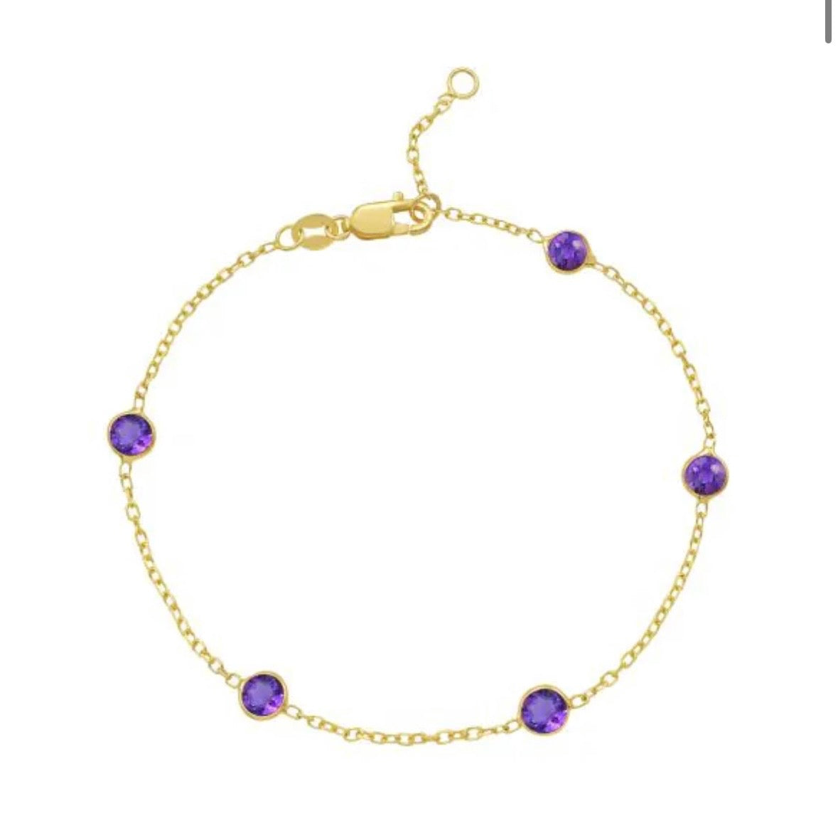 14 Karat Amethysts Bracelet