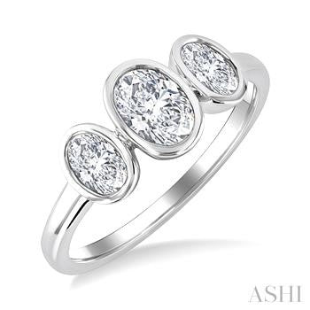 14 Karat 3 Stone Diamond Anniversary Ring
