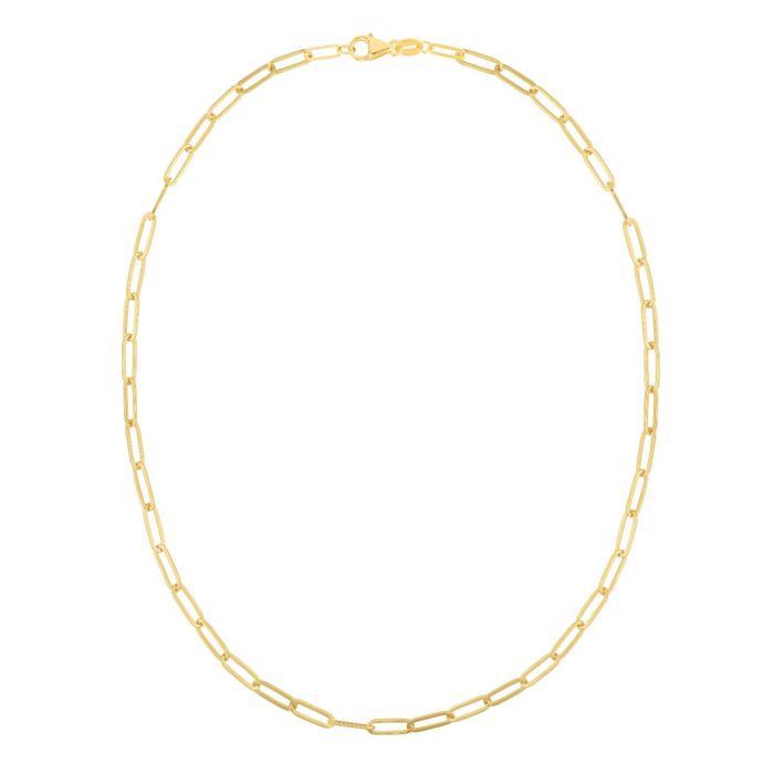 14K Yellow Gold Paperclip Necklace