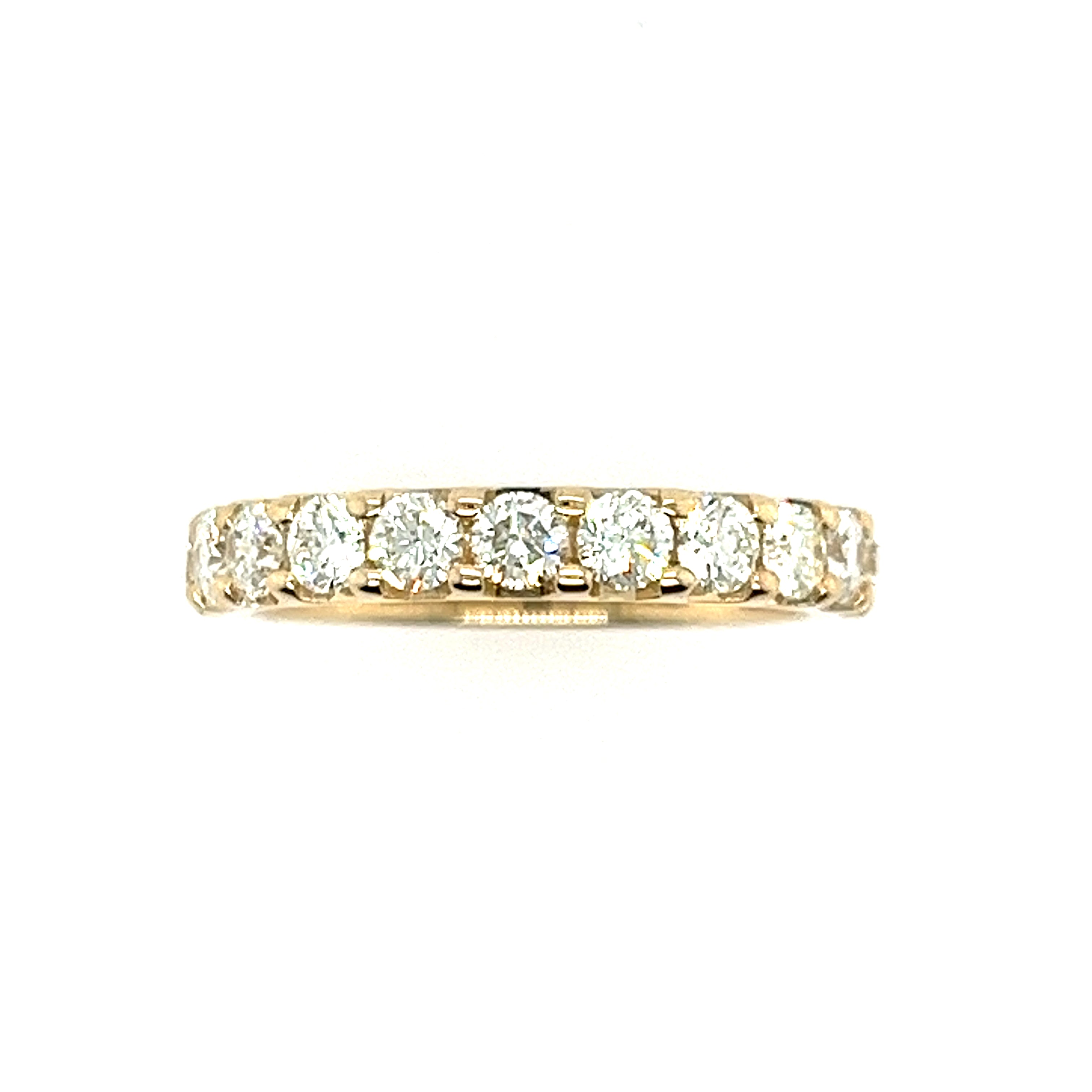 14K Yellow Gold Shared Prong Diamond Wedding Band