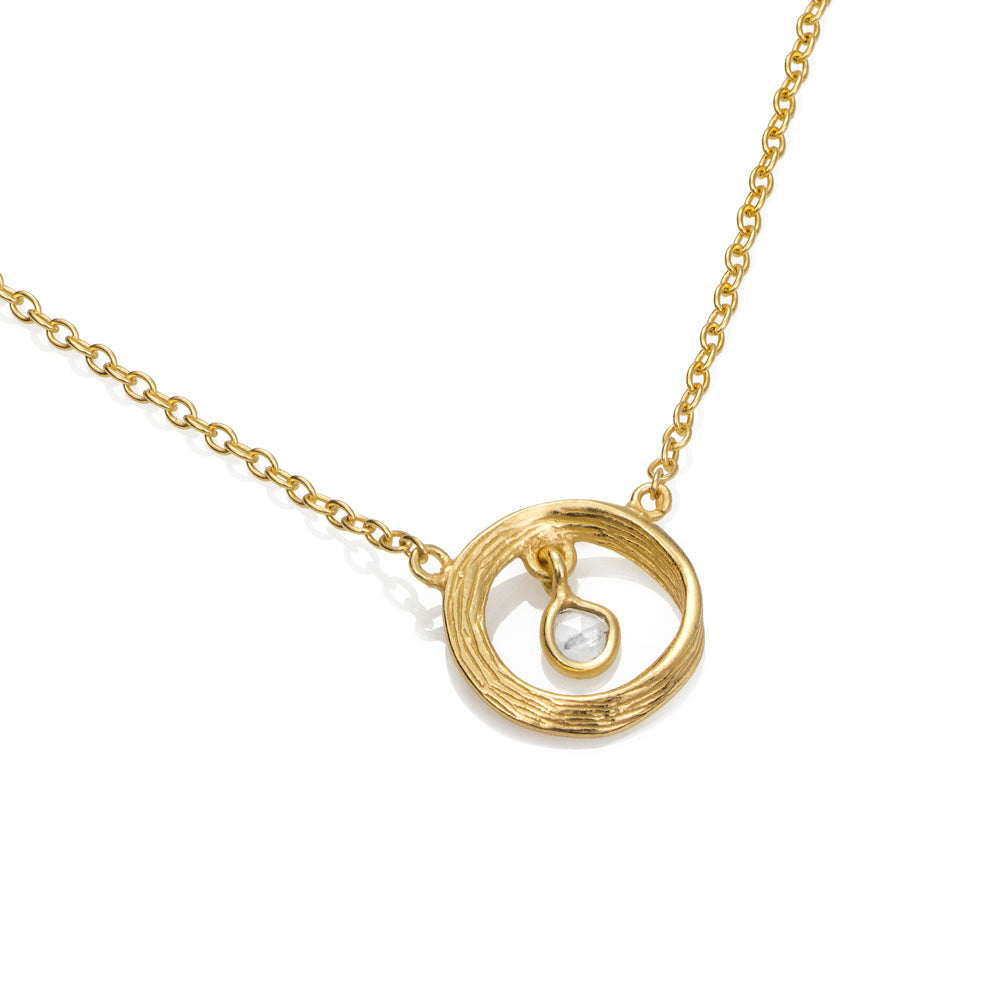 Sterling Silver And Vermeil Diamond Pendant