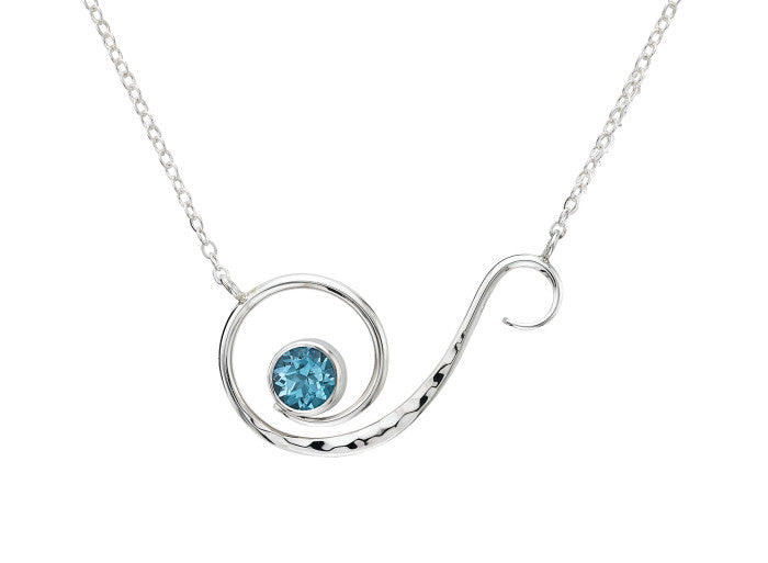 Sterling Silver Blue Topaz Necklace