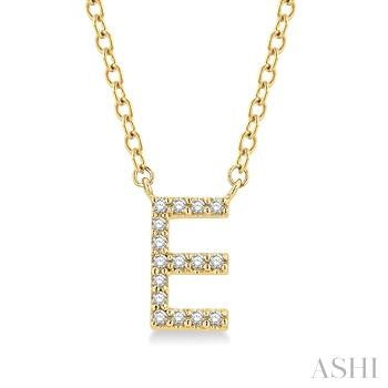 10 Karat Initial E Diamond Pendant