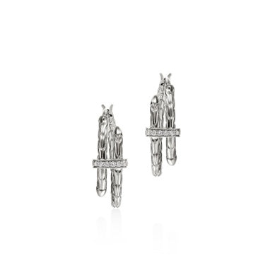 Sterling Silver Diamond Earrings