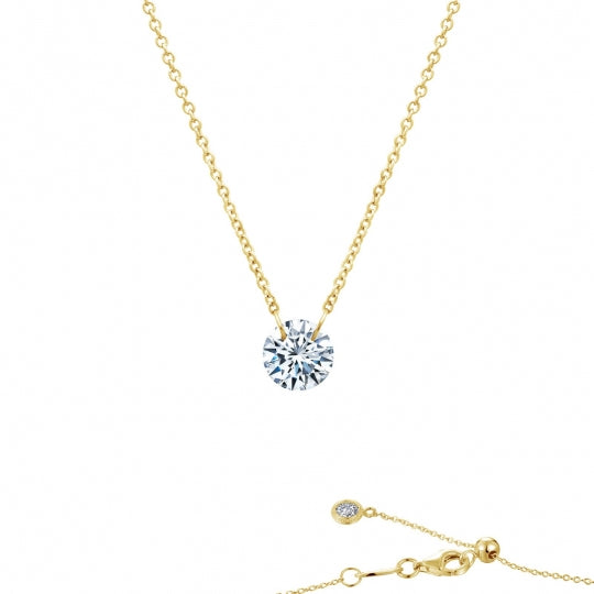 Gold Plated CZ Solitaire Necklace