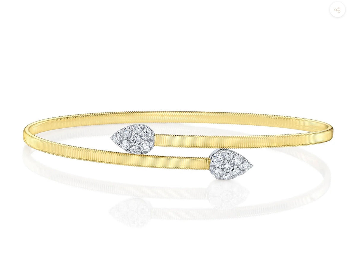 14 Karat Diamond Bangle Bracelet - Shy Creation
