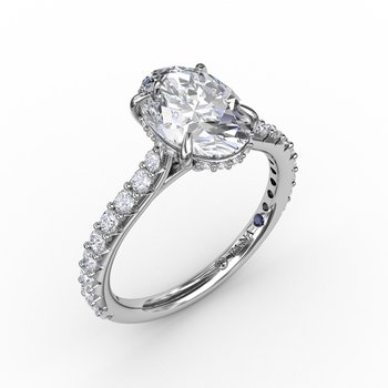 14k White Gold Semi Mount Round Semi-Mount 
*center stone not included