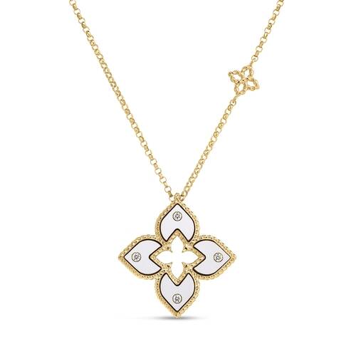 18 Karat Flower Diamond Pendant - Roberto Coin Inc