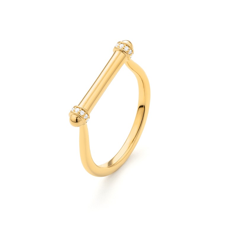 14K Yellow Gold Diamond Fashion Ring