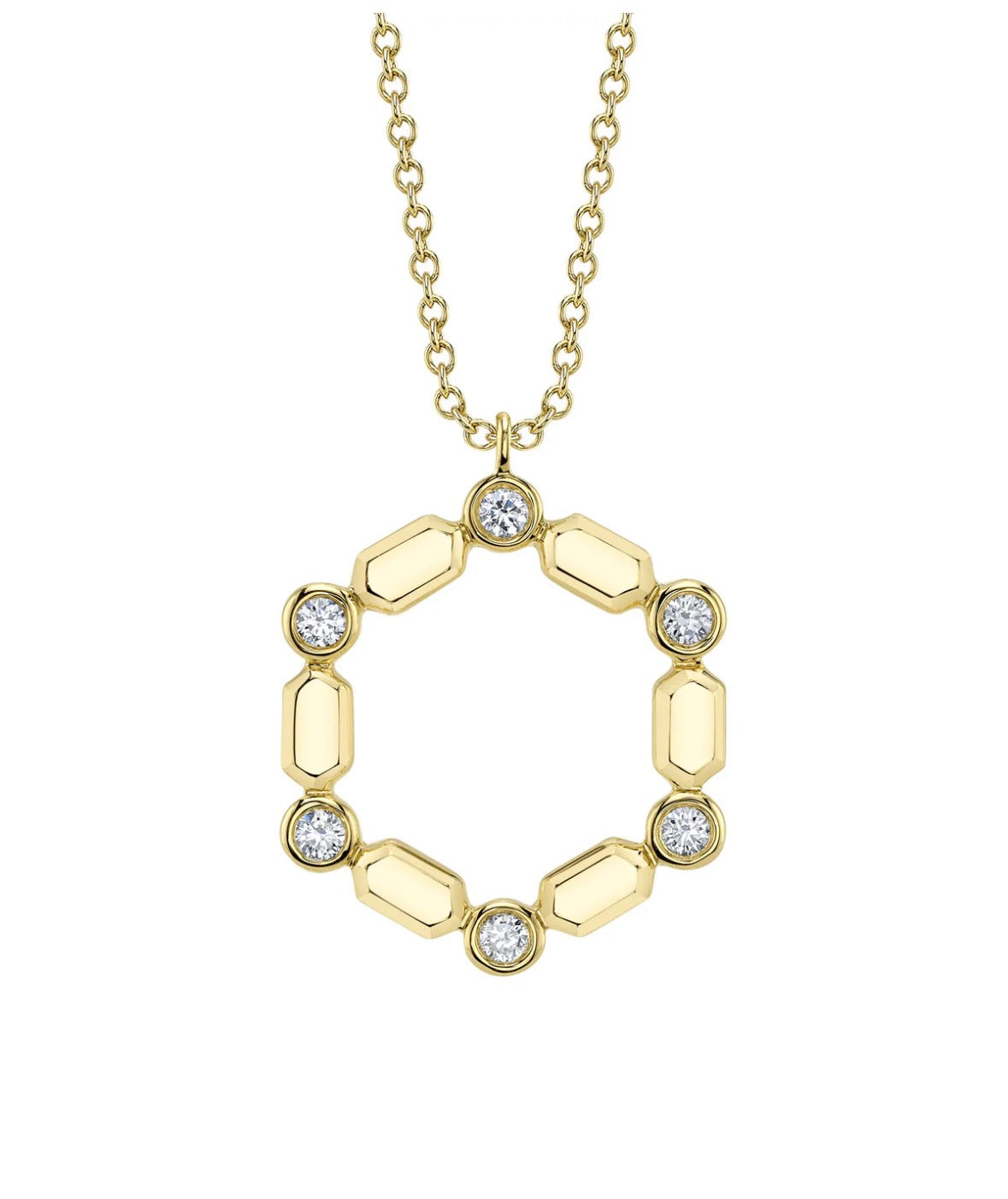 14K Yellow Gold Drop Diamond Pendant