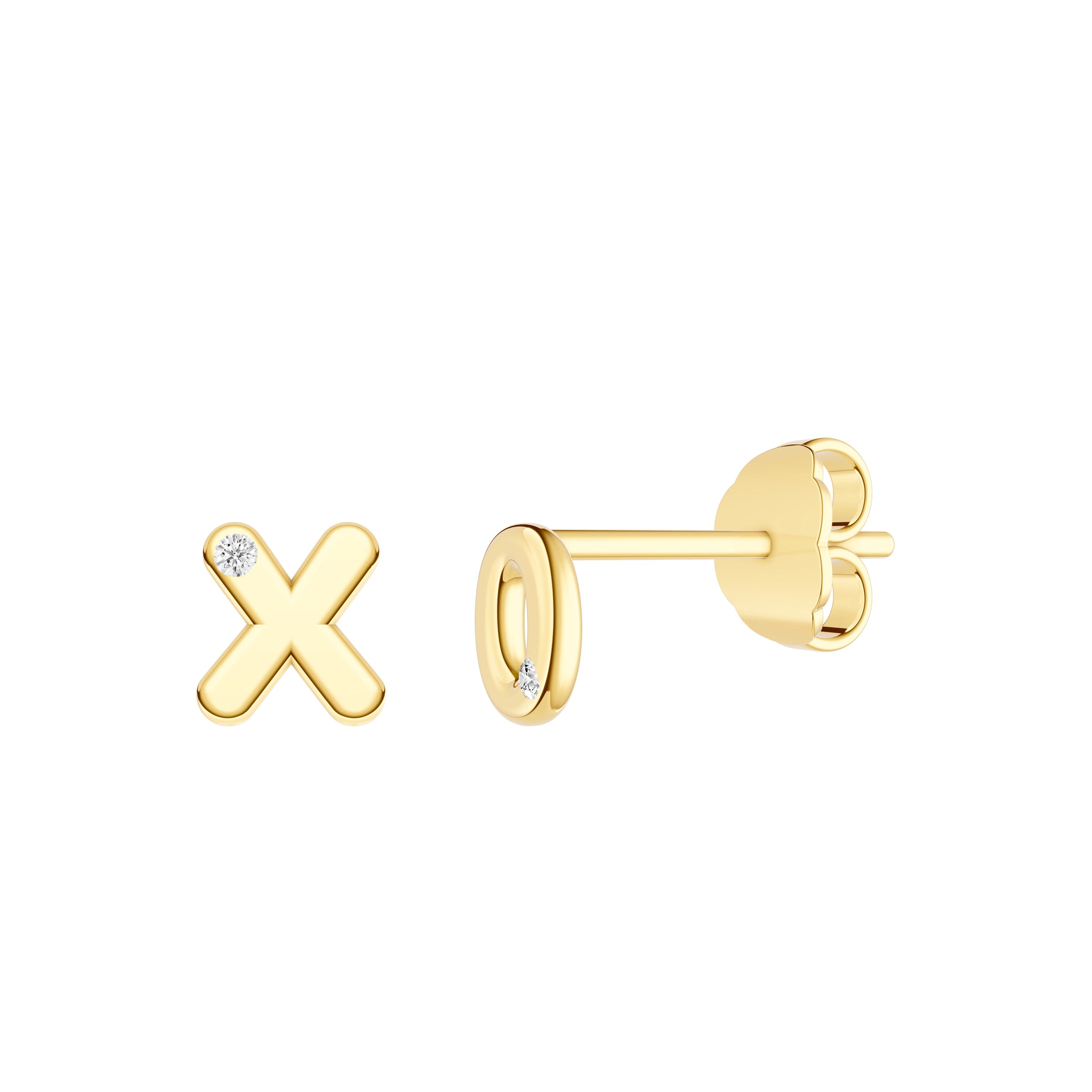 14 Karat Button Diamond Earrings - Midas Chain