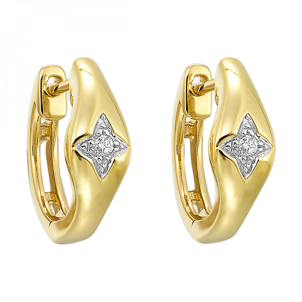 14K Yellow Gold Lakeshore Diamond Earrings