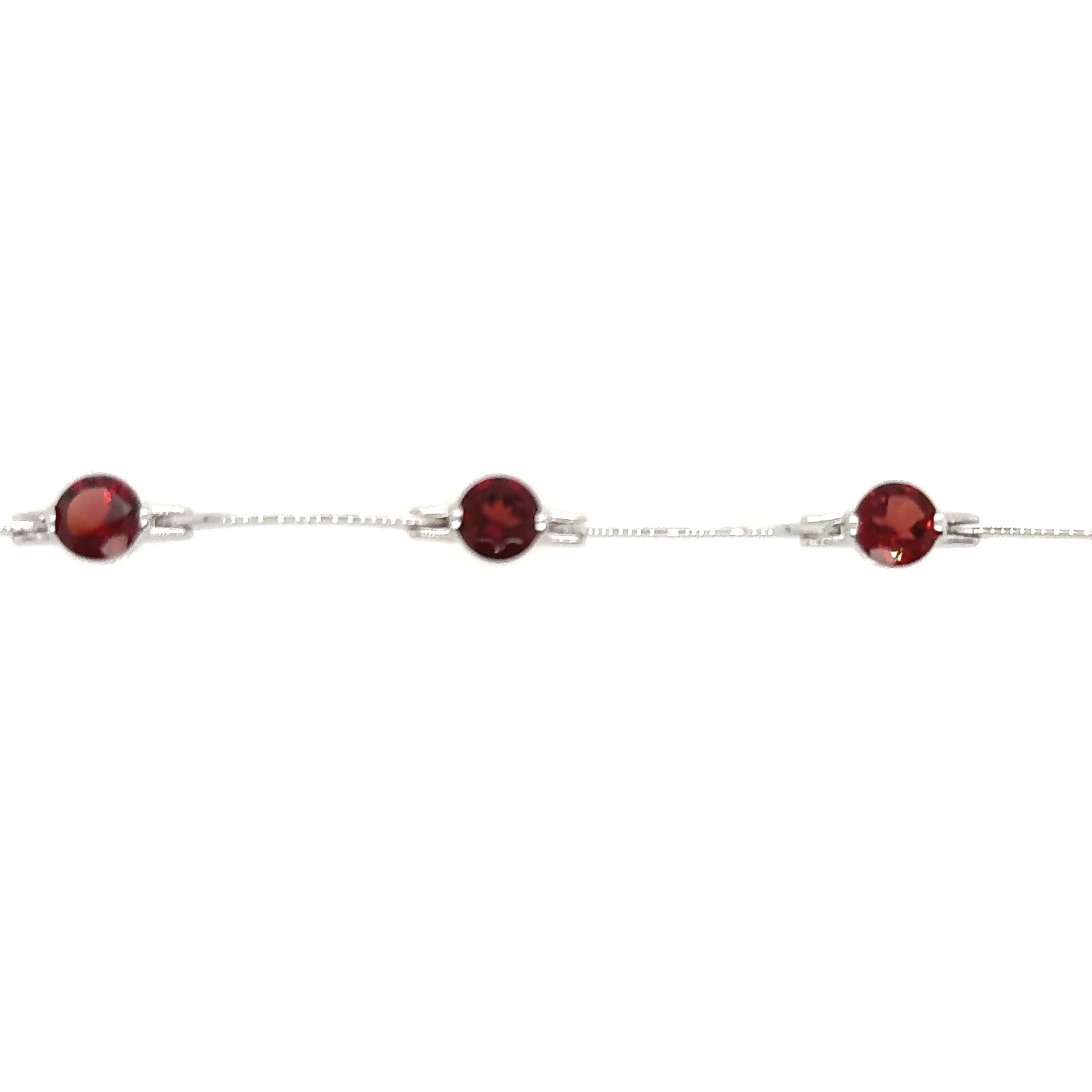 Sterling Silver Garnets Bracelet