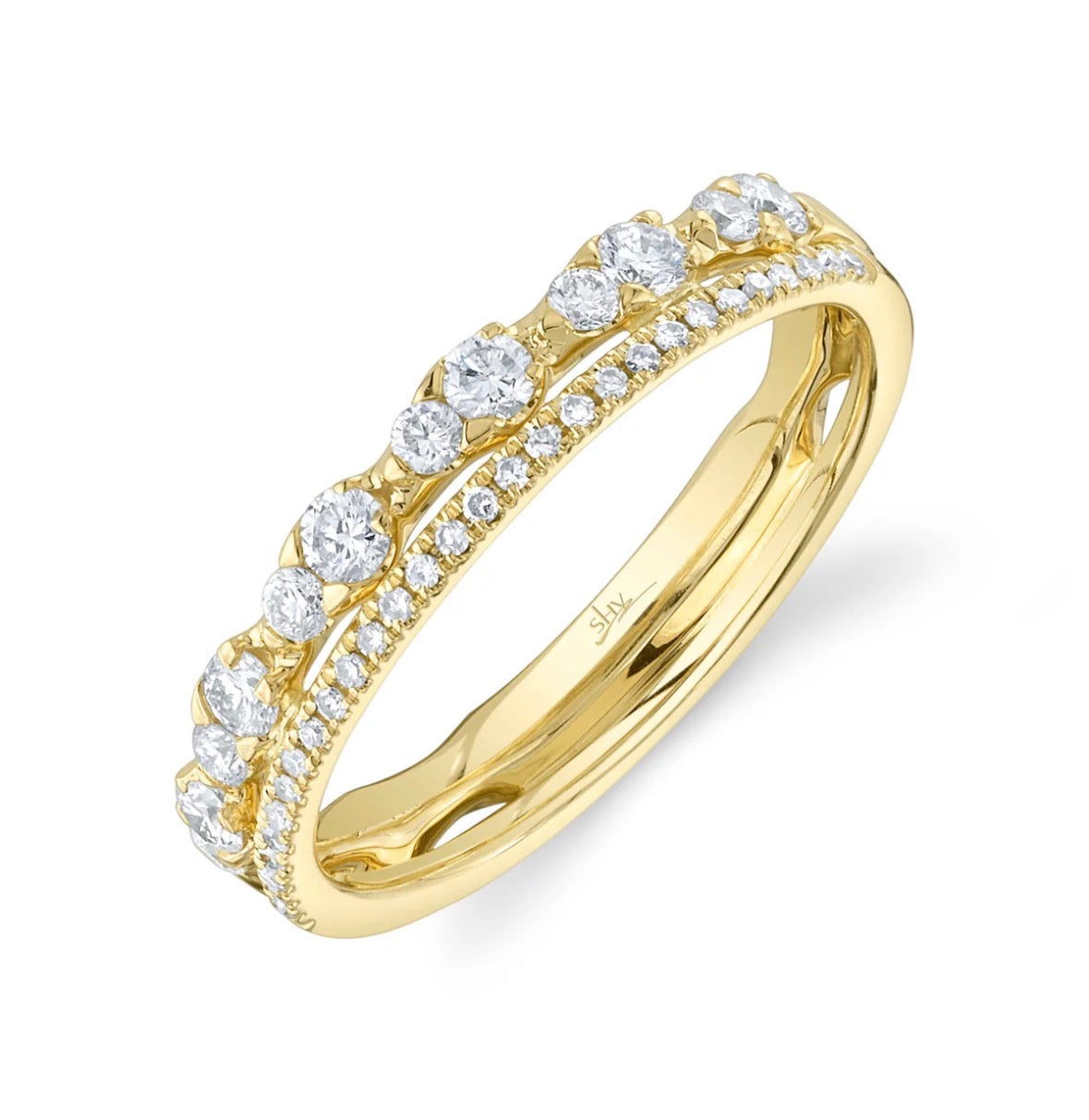 14K Yellow Gold Diamond Fashion Ring