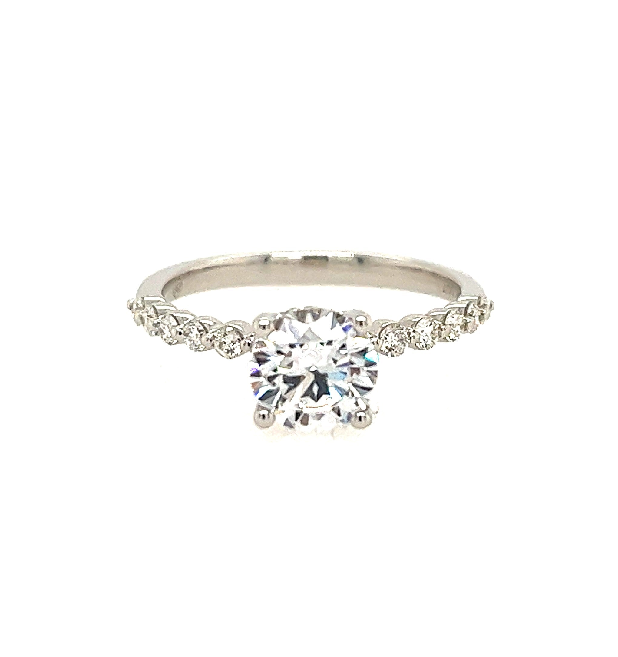 14k White Gold Classic Semi-Mount *center stone not included - Gemsone Corp.