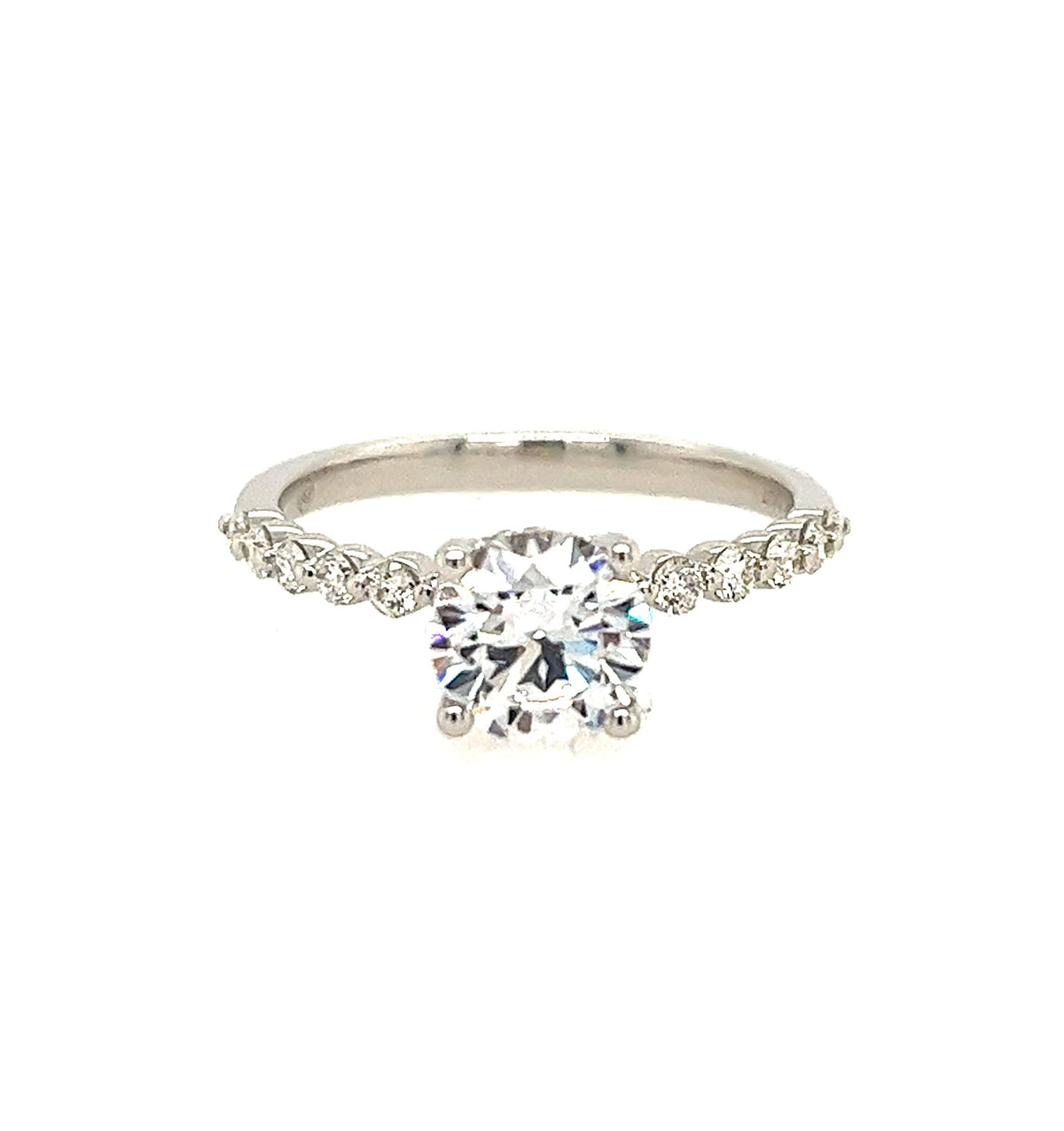 14k White Gold Classic Semi-Mount *center stone not included - Gemsone Corp.
