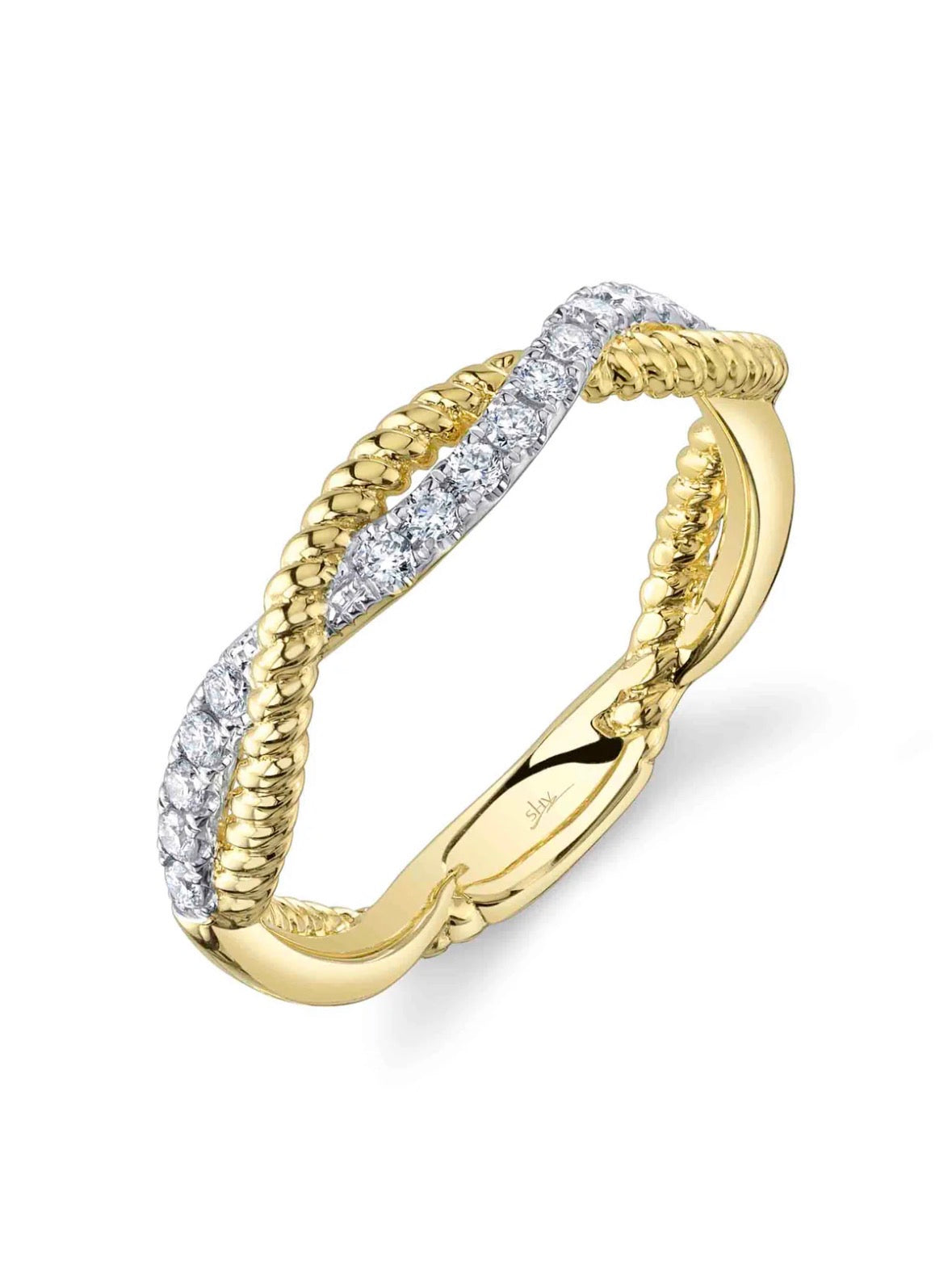 14K Yellow Gold Diamond Fashion Ring