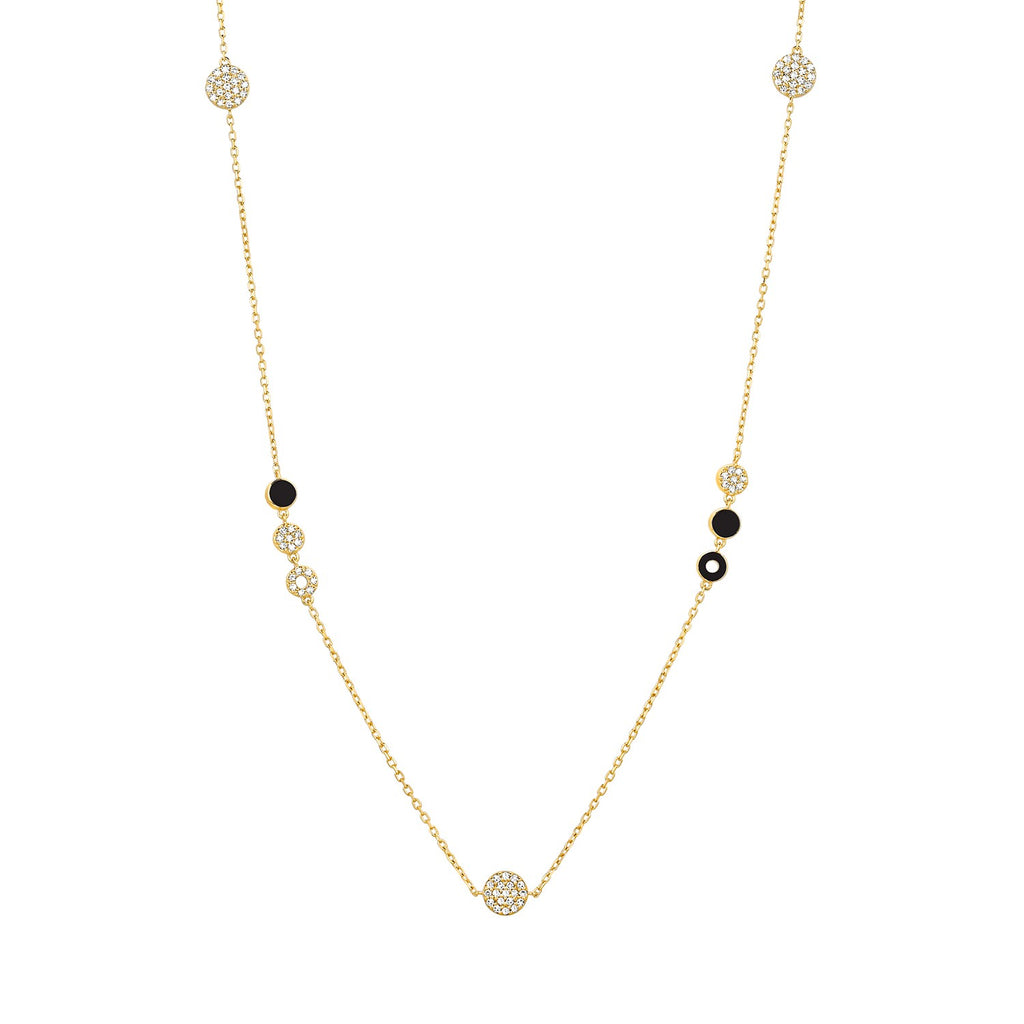 14K Yellow Gold Station Diamond Pendant