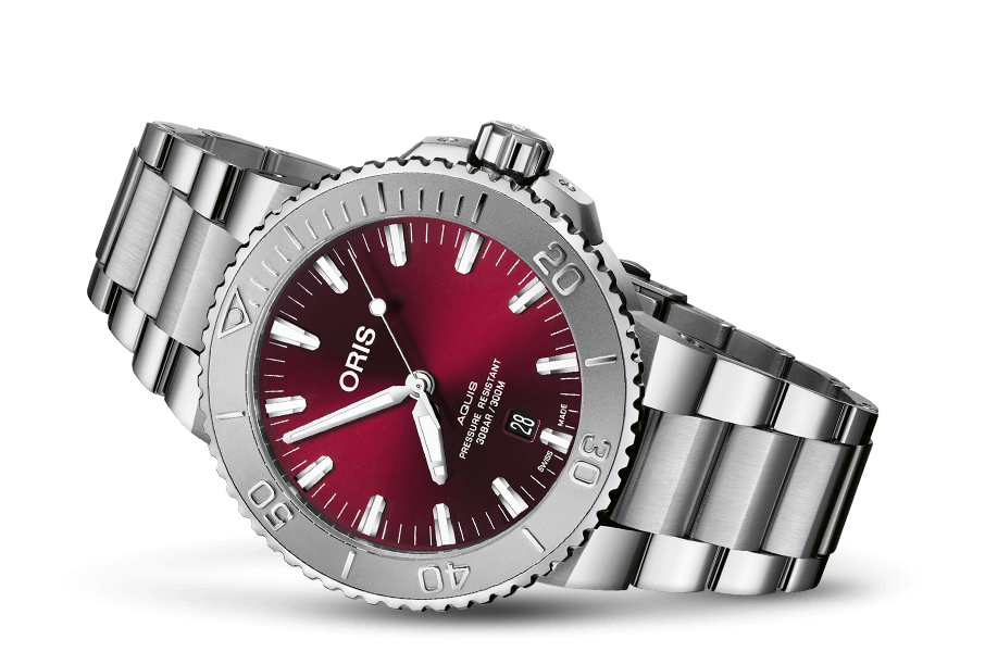 Aquis Date Cherry Edition 43.5mm Watch - Oris Watches USA, Inc