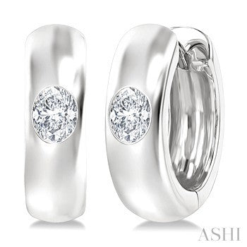14 Karat Huggie Diamond Earrings
