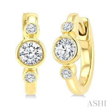 14 Karat Diamond Hoop Earrings