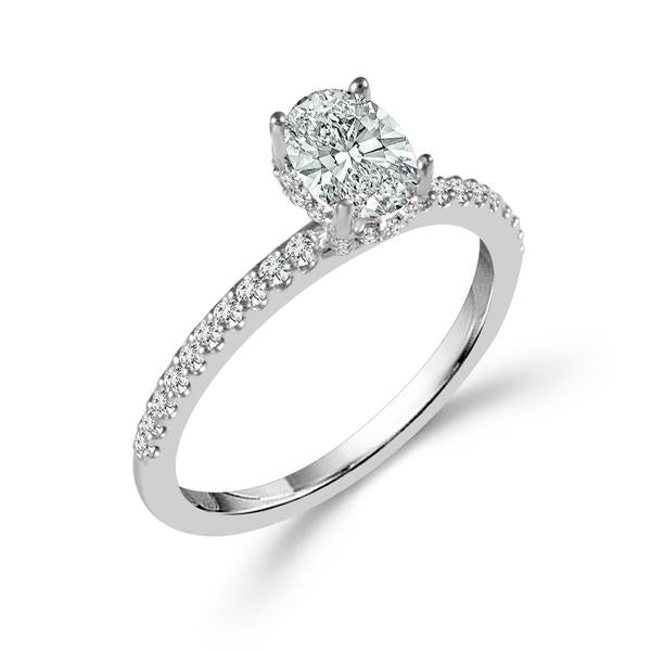 14k White Gold Classic Semi-Mount *center stone not included