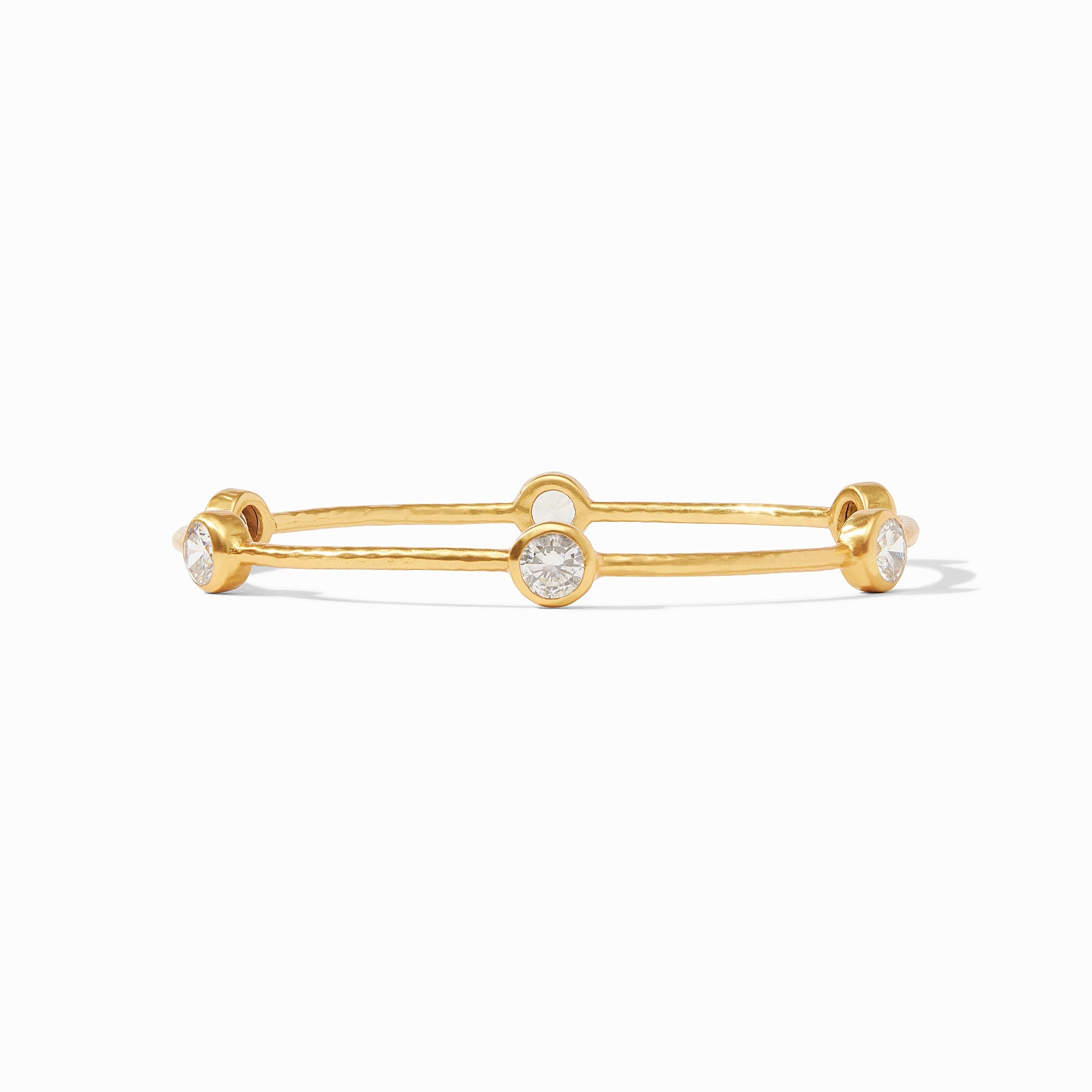 Gold Plated Bangle With Crystals