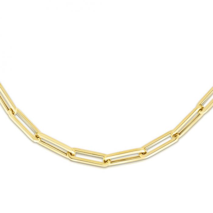 14K Yellow Gold Paperclip Necklace