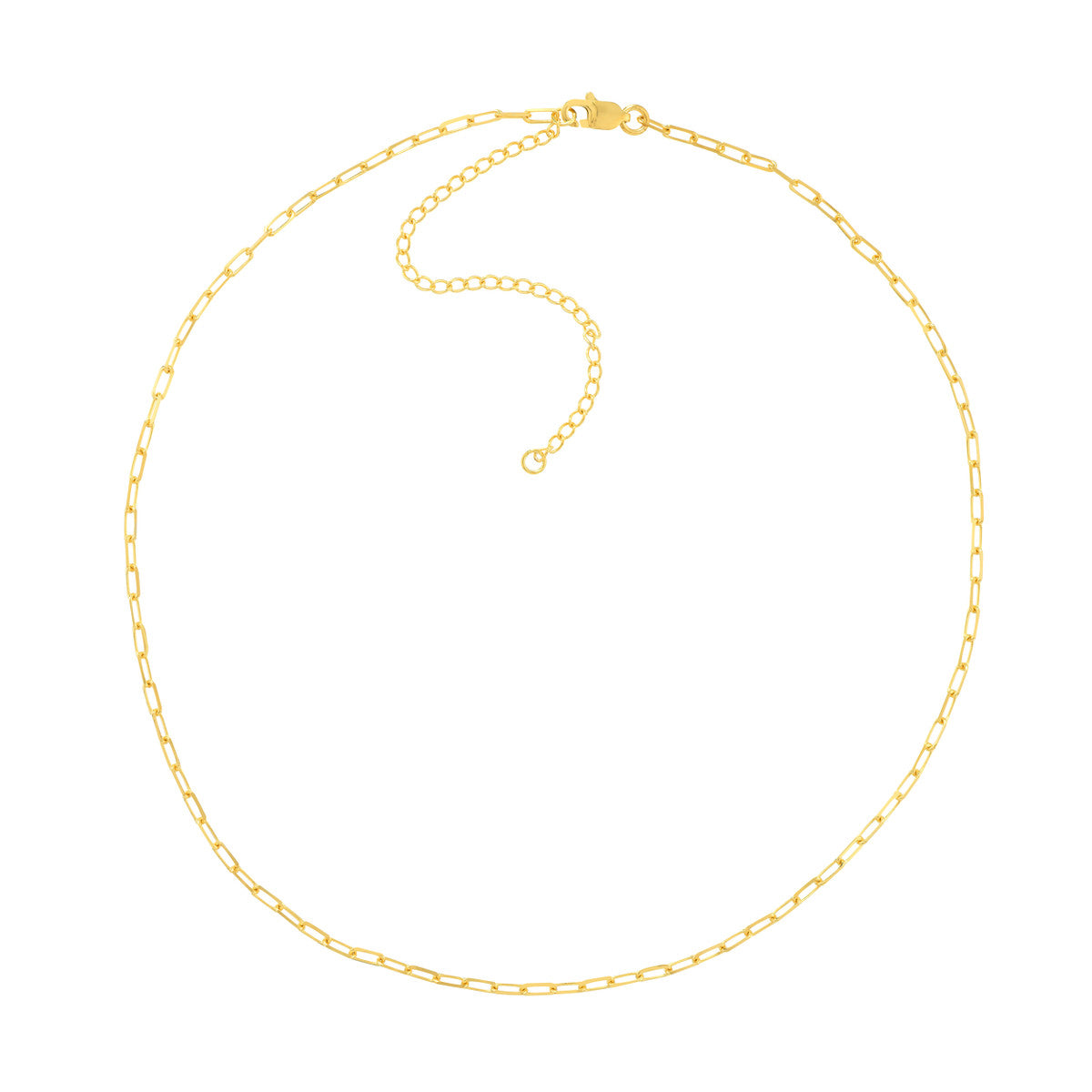 14K Yellow Gold Paperclip Necklace