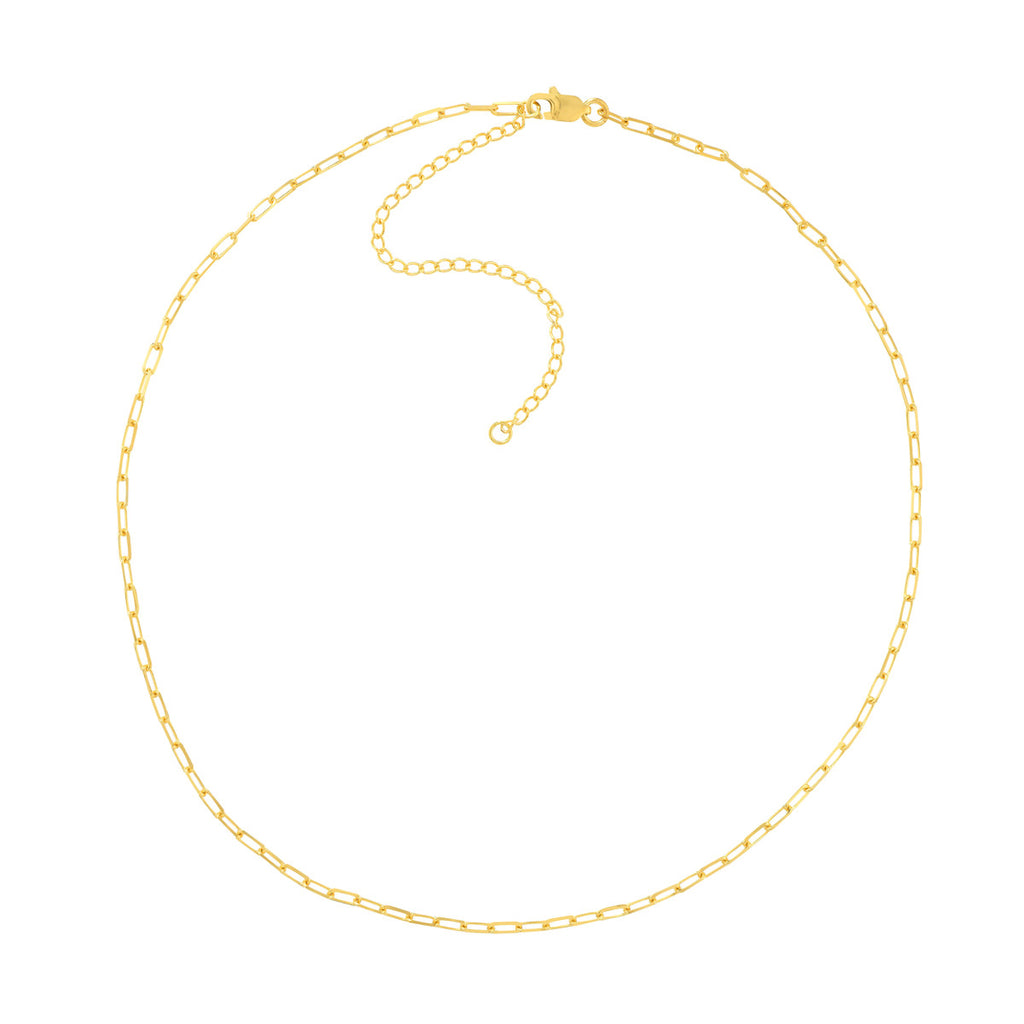 14K Yellow Gold Paperclip Necklace