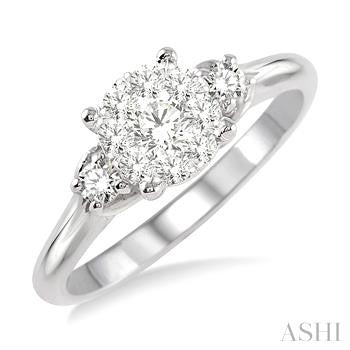 14k White Gold Lake Michigan Lovebright Round Diamond Engagement Ring