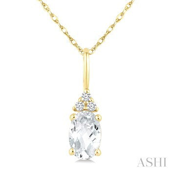 10 Karat White Topaz Pendant