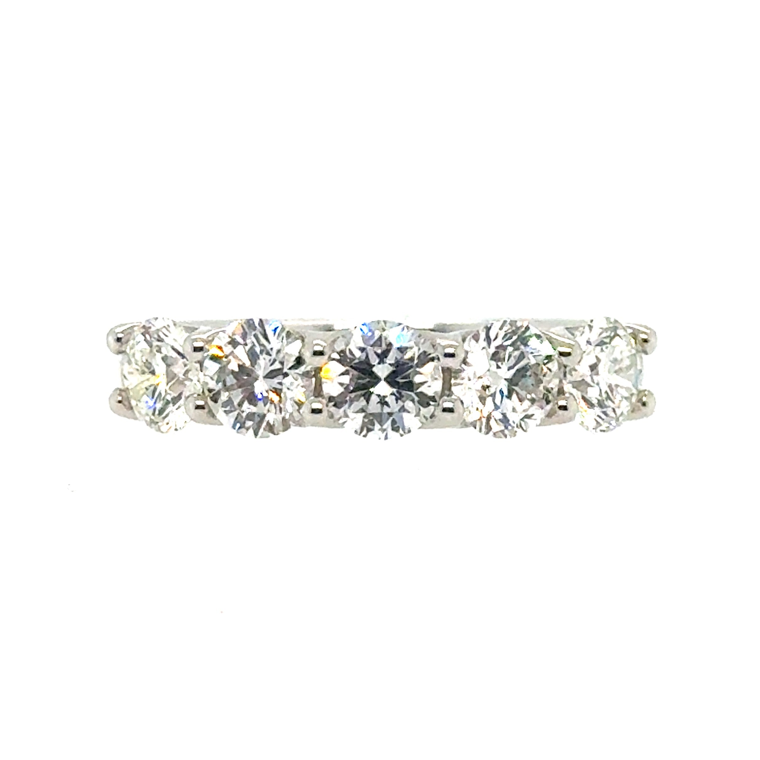 14 Karat 5 Stone Diamond Anniversary Ring - Paramount Gems