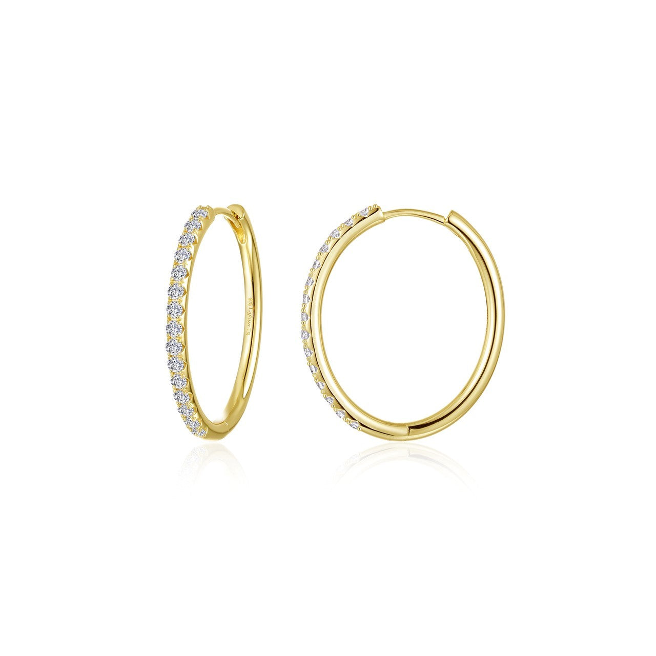 Gold Plated CZ Hoop Earrings
