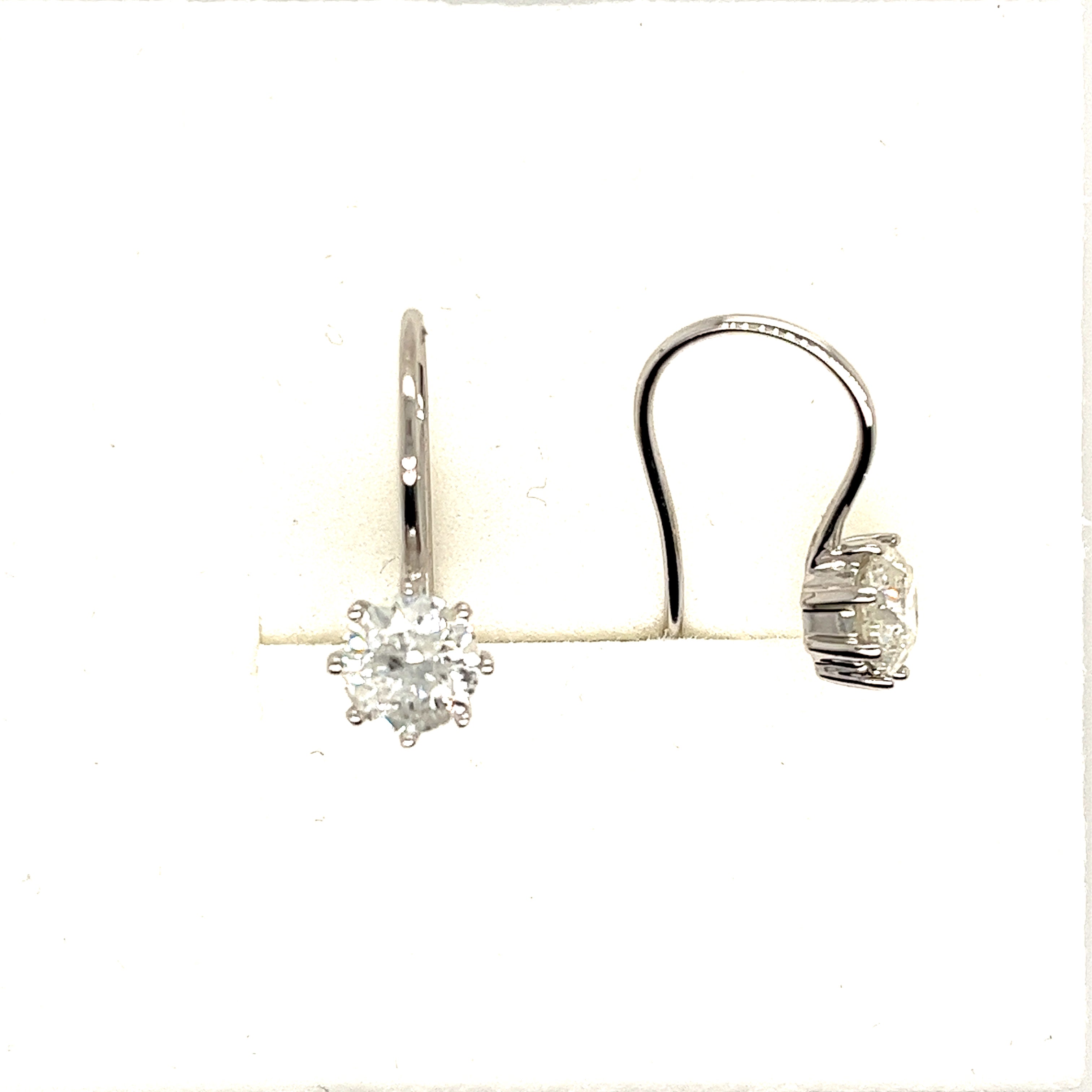 14k White Gold Dangle Earrings - Lakeshore Diamonds