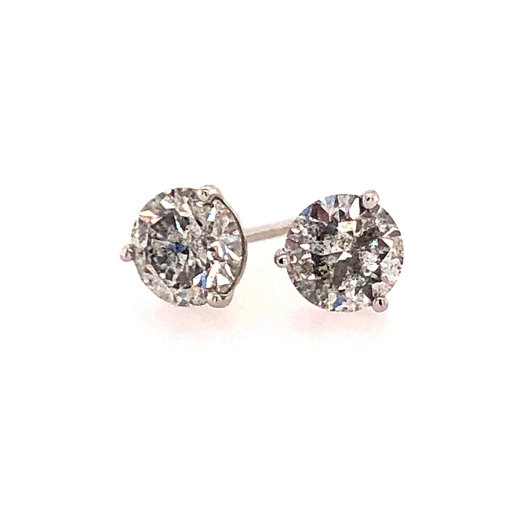 14k White Gold Diamond Stud Earrings