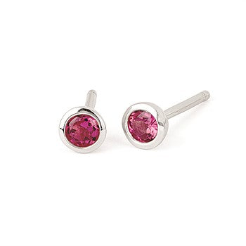 Sterling Silver Created Rubies Earrings