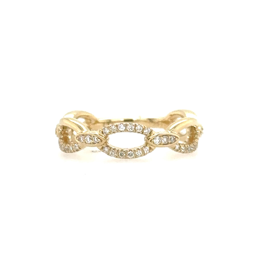 14K Yellow Gold Diamond Fashion Ring